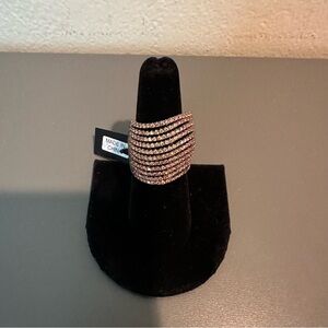 nOir Jewelry Orange pave and gun metal Ring